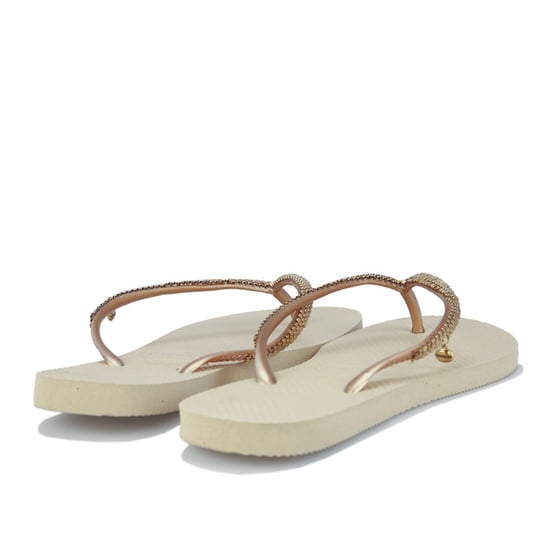 Women's Havaianas Slim Metal Mesh Flip Flops in Sand - Image 2