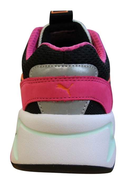 Puma Nova Mesh Black Leather Lace Up Womens Trainers 369655 01