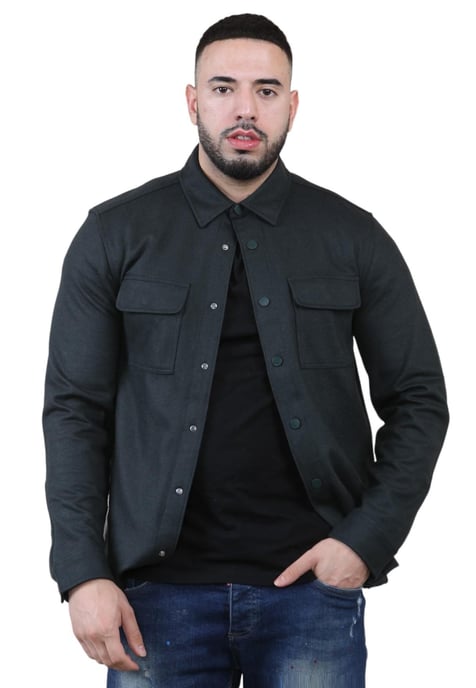 Autograph Mens Wool Blend Overshirt in Black - Image 1