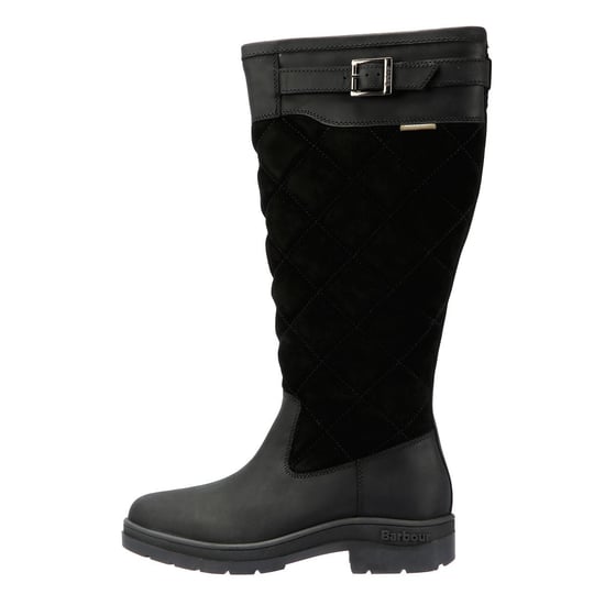 Barbour Oak Tall Suede/Leather Women's Black Boots - Image 6
