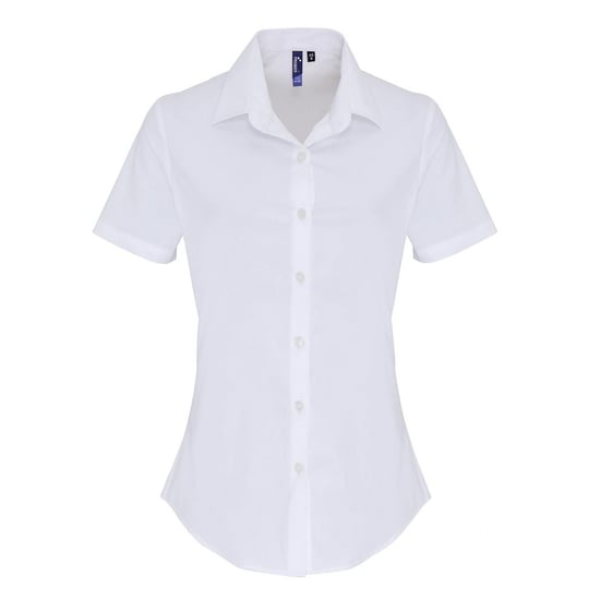 Premier Womens/Ladies Stretch Short-Sleeved Formal Shirt (White)