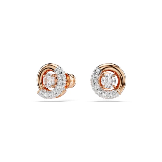 Swarovski 'Dextera' Dames Goudkleurige Metalen Stud Oorbellen - Roze 5692258 - Image 2