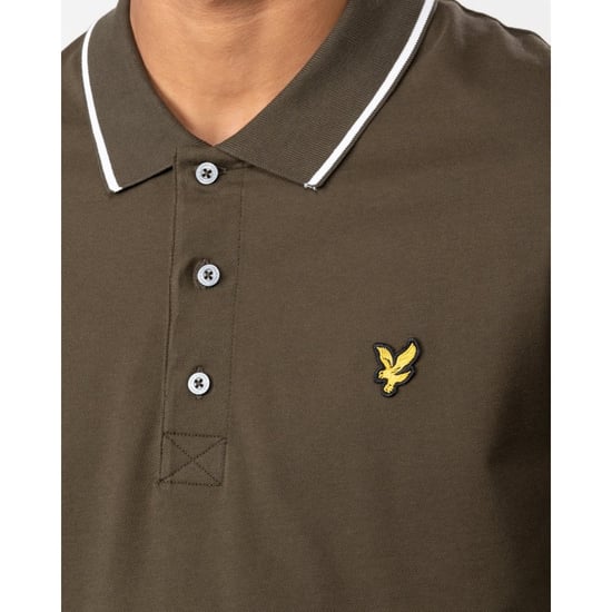 Lyle and Scott Tipped Olive Polo Shirt - Image 5