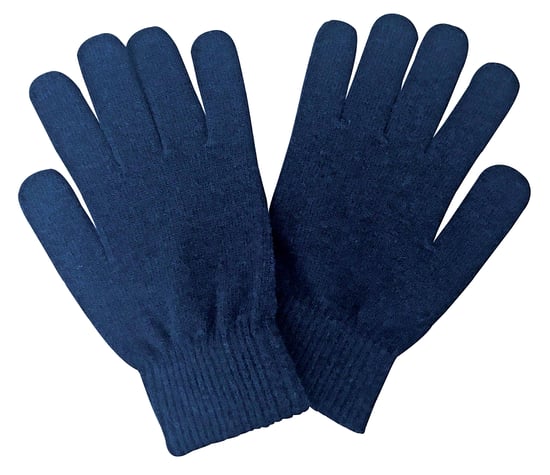 Gebreide magische handschoenen van thermo wolmix voor heren - Marine - Image 1