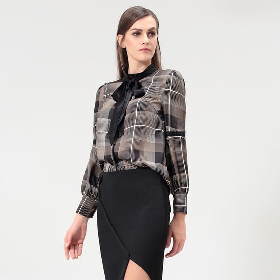 Tartanskjorta med Ascot-slips - Image 3
