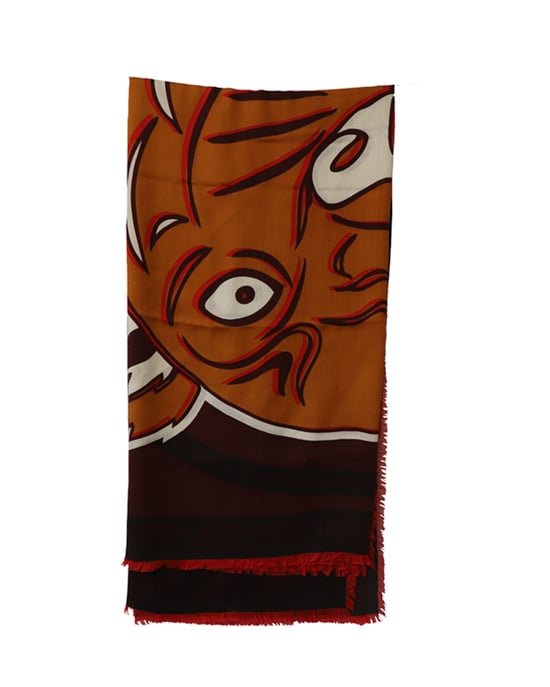 Kenzo Paris Tiger Head Print Scarf in Multicolor Cotton - Image 1