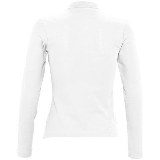 SOLS Dames/dames Podium Lange Mouw Pique Katoenen Polo Shirt (Wit) - Image 2