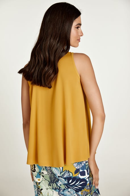 Mustard Tie Detail Sleeveless Top