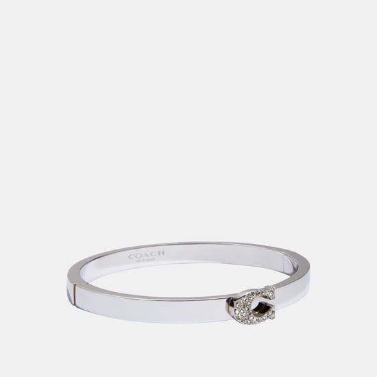 Pave Signature C Hinged Bangle