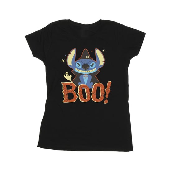 Disney Womens/Ladies Lilo & Stitch Boo! Cotton T-Shirt (Black)