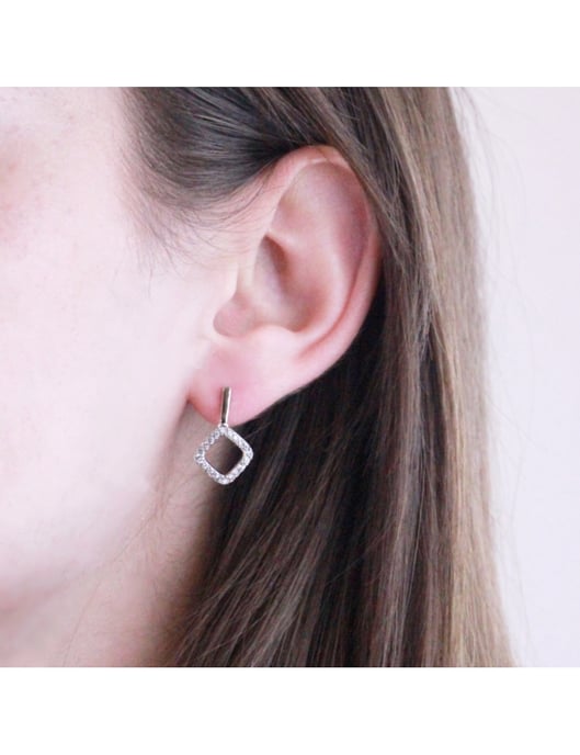 Irina örhängen - silver och kristall - Image 2