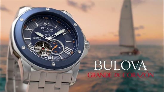 Bulova Marine Star Heren Zilveren Horloge 98A302 - Image 4