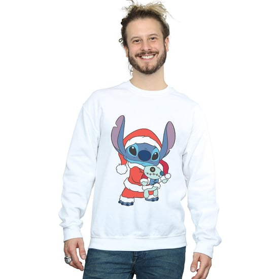 Disney Mens Lilo And Stitch Stitch Christmas Sweatshirt (White)