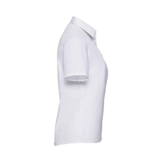 Russell Collection Womens/Ladies Poplin Short-Sleeved Shirt (White) - Image 3