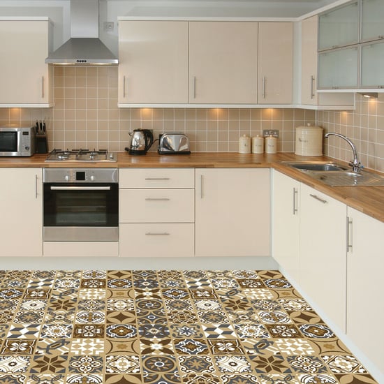 Dark Bronze Tiles Floor Sticker 120cm x 60 cm, Kitchen, Bathroom, Living room, Self-adhesive