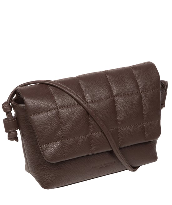'Zoey' Hot Fudge Nappa Leather Cross Body Bag