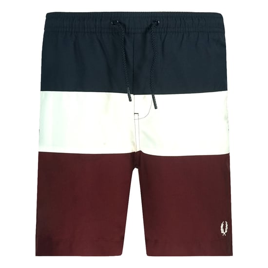 Fred Perry Colour Block S8510 122 Burgundy Swim Shorts