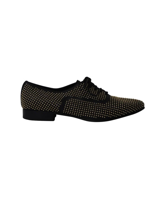 Saint Laurent Studded Accents Oxfords in Black Leather - Image 1