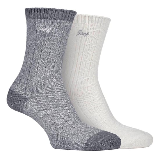 Jeep - Set van 2 superzachte sokken voor wandelschoenen voor dames - Leisteen / Room - Image 1