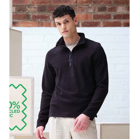 Regatta Mens Honestly Made Recycled Half Zip Fleece (Black)