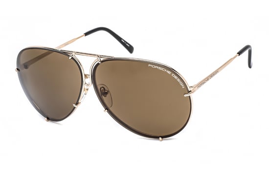Porsche Avaitor metal Unisex Sunglasses Light Gold / Brown