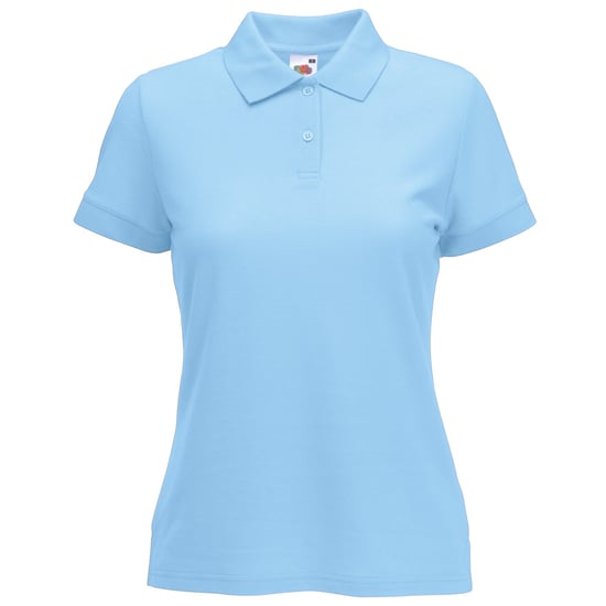 Fruit Of The Loom Womens Lady-Fit 65/35 Short Sleeve Polo Shirt (Sky Blue) - Image 1
