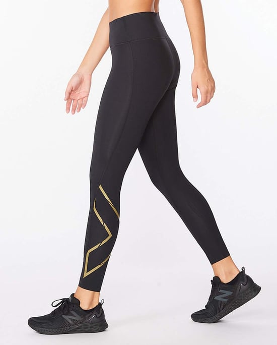 FORCE MID-RISE COMPRESSION TIGHTS Black/Gold