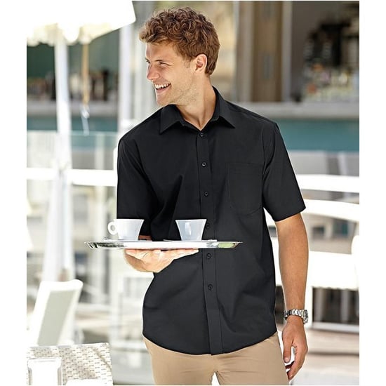 Russell Collection Kortärmad Ultimate Non-Iron Shirt för män (Svart) - Image 3