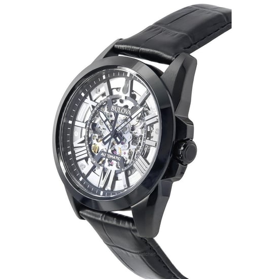 Bulova Sutton Skeleton Heren Zwarte Horloge 98A304 - Image 3