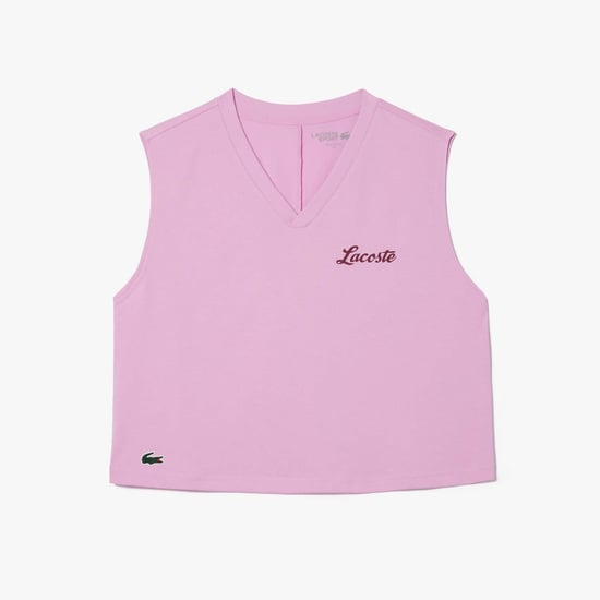 Women's Lacoste Sport Ultra Dry Cotton Sport Crop Top in Pink