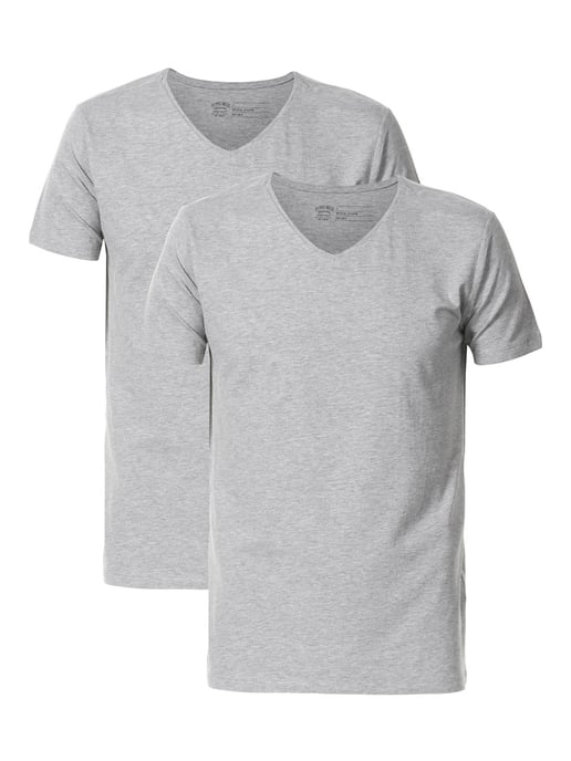 Petrol Industries - 2-pack Basic T-shirt V-Neck Men - Light Grey Melee