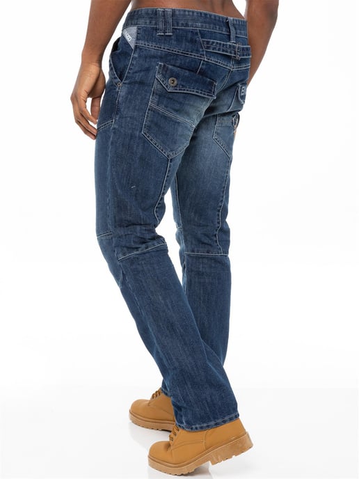 Enzo Denim Jeans rakt ben för herrar - Blå - Image 3