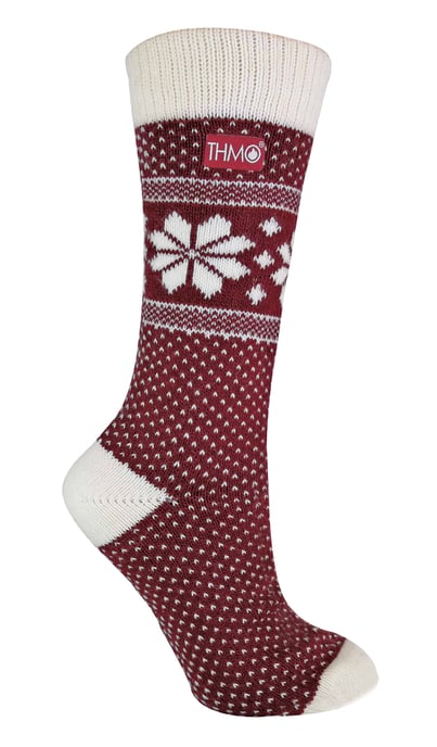 THMO - Ladies Vintage Nordic Fairisle Style Vinterstrumpor i ullblandning - Image 1