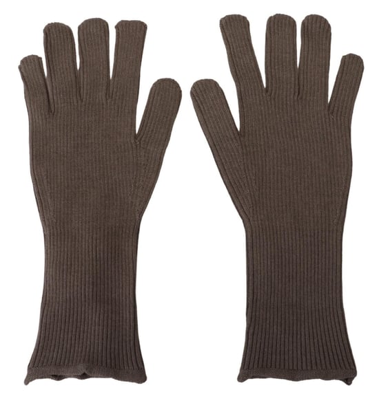 Gray Cashmere Knitted Winter Gloves - Image 1