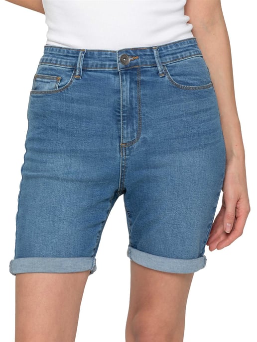 Enzo | Dames Skinny Denim Shorts - Image 1
