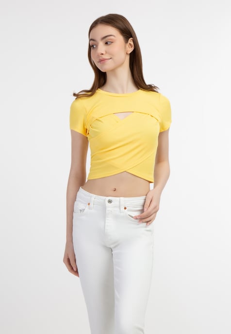 Mymo T-shirt Dames lichtgeel - Image 3