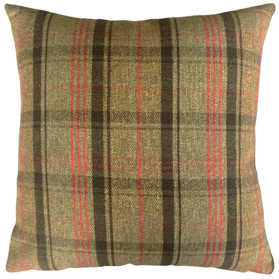 Evans Lichfield Hunter Highland Cow Rectangular Tartan Feather Filled Cushion - Image 2