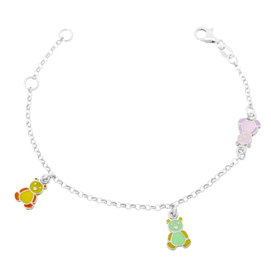 Orphelia 'Bear' Kinder 925 Sterling Zilveren Set: Armband + Oorbellen - Zilver SET-7140/YE - Image 3