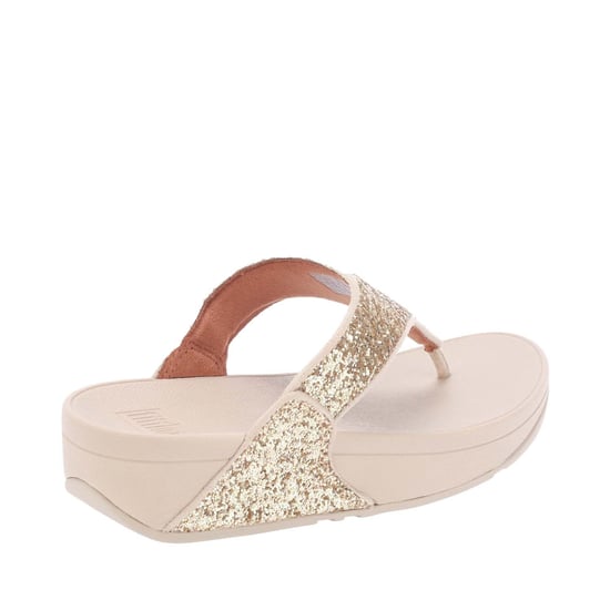 FitFlop Lulu Glitter Toe Thongs Dames Platino Sandalen - Image 3