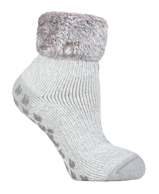 Värmehållare - Halksockor med låg skärning och fluffiga tofflor för damer - Image 1