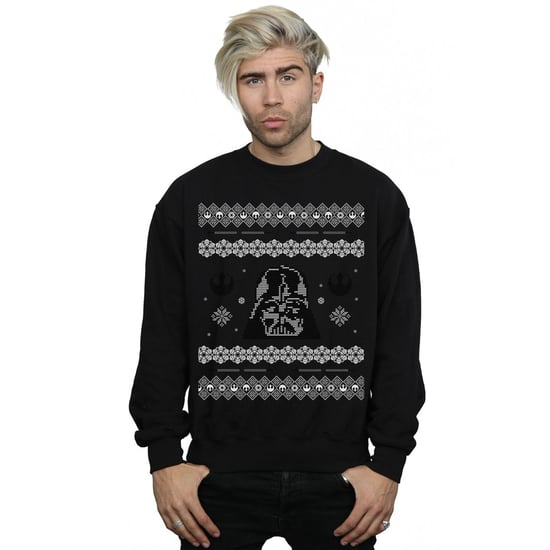 Star Wars Heren Kerstmis Darth Vader Fair Isle Sweatshirt (Zwart) - Image 2
