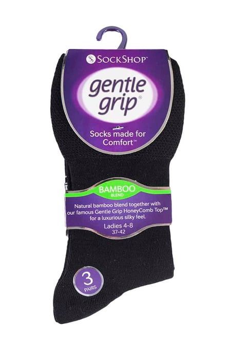 Sock Shop Gentle Grip - 6 Pairs Ladies Non Elastic Bamboo Socks - SOLRM31 - Image 2