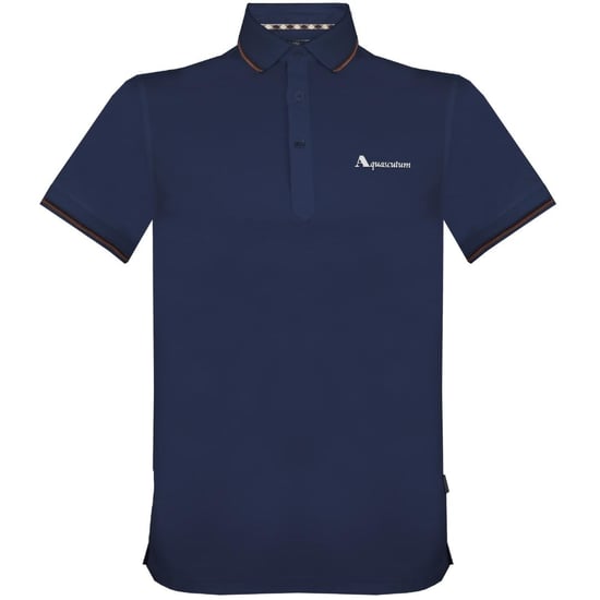 Aquascutum Brand Logo Navy Polo Shirt - Image 1