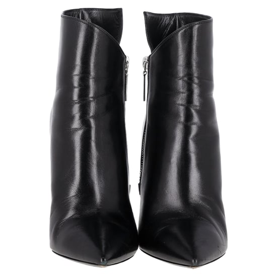 Saint Laurent Pyramid-Heeled Ankle Boots in Black Leather - Image 2