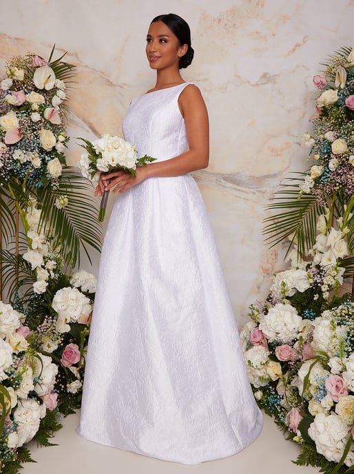 Petite Sleeveless Textured Bridal Wedding Dress