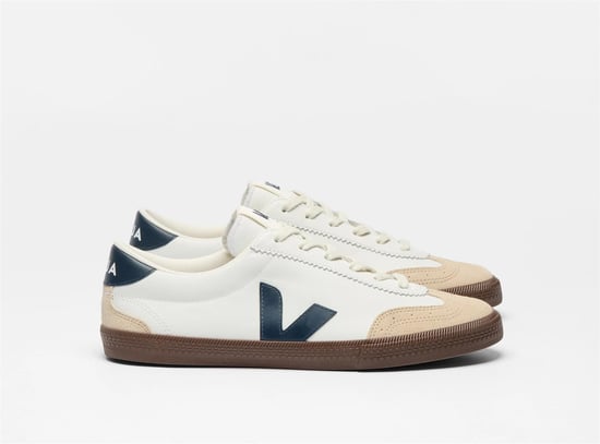 Veja Volley Leather Women's White/Navy Trainers - Image 2