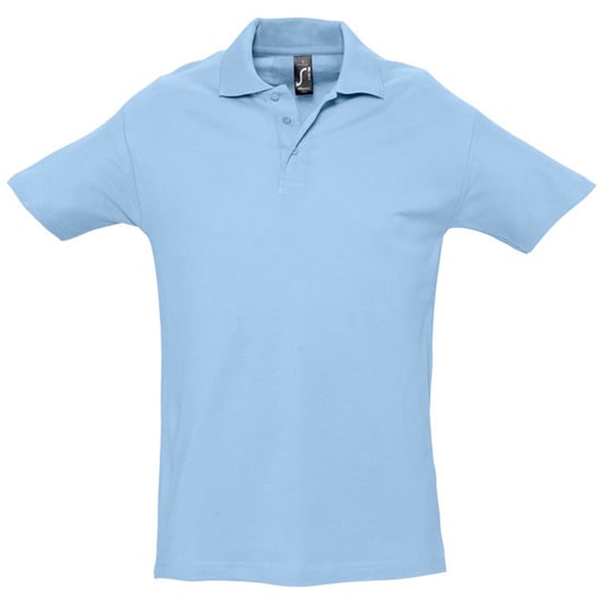 SOLS Mens Spring II Short Sleeve Heavyweight Polo Shirt (Sky Blue) - Image 1