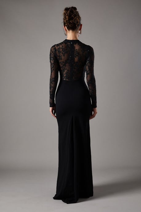 Lace Maxi Dress With Lace Mix