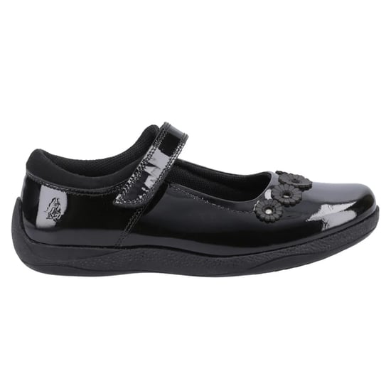 Hush Puppies Girls Christina Leather School Shoes (Black Patent) - Image 1
