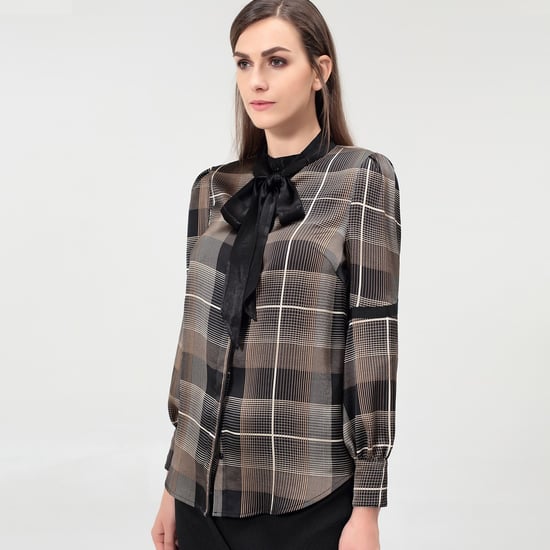Tartanskjorta med Ascot-slips - Image 5